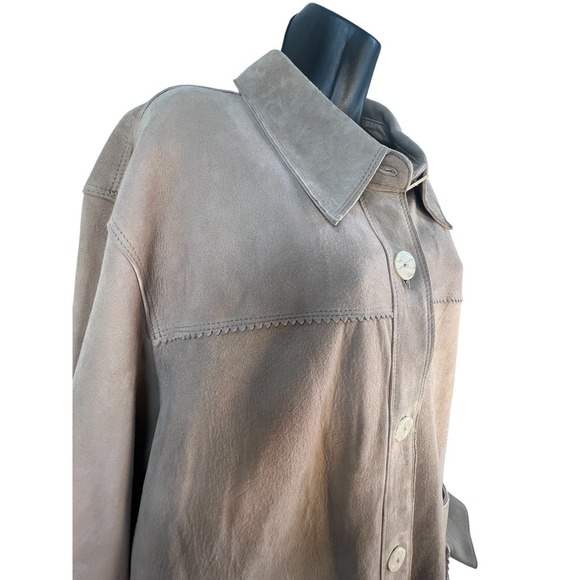 Idyllwind western rodeo fine suede leather womens shacket sz XXL/TTG beige - Picture 6 of 9